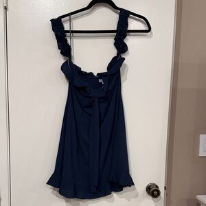 Honey Belle Navy Blue Ruffle Dress